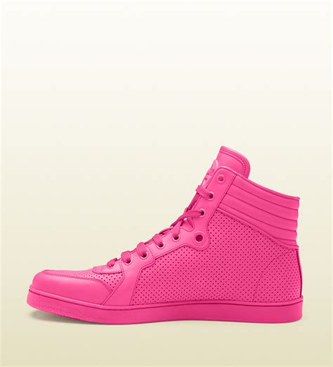 gucci neon sneakers pink|pink gucci sneakers high top.